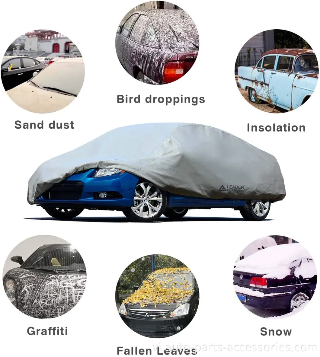 Bảo vệ bạch kim màu xám 7 lớp phủ xe siêu mềm với cotton ngoài trời bảo vệ chống lại những chiếc xe cào lên tới 200 ''